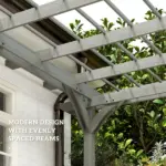Outsunny 12 ft x 16 ft Outdoor Pergola, Wood Gazebo Grape Trellis with Stable Structure for Climbing Plant Support, Gray - Image 5