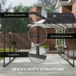 Outsunny 12 ft x 20 ft Metal Carport, Heavy Duty Garage Car Canopy with Galvanized Metal Roof and Removable Sidewalls, Dark Gray - Image 6