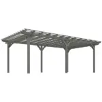 Outsunny 12 ft x 20 ft Outdoor Pergola, Wood Gazebo Grape Trellis with Stable Structure for Climbing Plant Support, Gray - Image 11