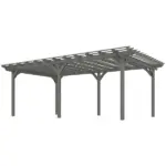 Outsunny 12 ft x 20 ft Outdoor Pergola, Wood Gazebo Grape Trellis with Stable Structure for Climbing Plant Support, Gray