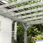 Outsunny 12 ft x 20 ft Outdoor Pergola, Wood Gazebo Grape Trellis with Stable Structure for Climbing Plant Support, Gray - Image 5