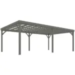 Outsunny 12' x 20' Outdoor Wooden Pergola, Grape Vine Gazebo with Concrete Anchors for Garden, Patio, Backyard, Deck, Gray - Image 11