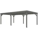 Outsunny 12' x 20' Outdoor Wooden Pergola, Grape Vine Gazebo with Concrete Anchors for Garden, Patio, Backyard, Deck, Gray