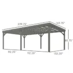 Outsunny 12' x 20' Outdoor Wooden Pergola, Grape Vine Gazebo with Concrete Anchors for Garden, Patio, Backyard, Deck, Gray - Image 3