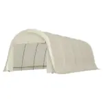 Outsunny 12' x 23.6' Heavy-Duty Carport, UPF50+ Portable Garage Car Canopy Tent with Galvanized Frame, Large Door, Beige