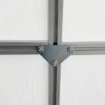 Outsunny 12' x 6' Aluminum Greenhouse, Polycarbonate Walk-in Garden Greenhouse Kit with Adjustable Roof Vent, Rain Gutter and Sliding Door, Silver - Image 11