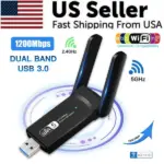 AC1200 Dual Band USB 3.0 WiFi Adapter with Dual Antennas
