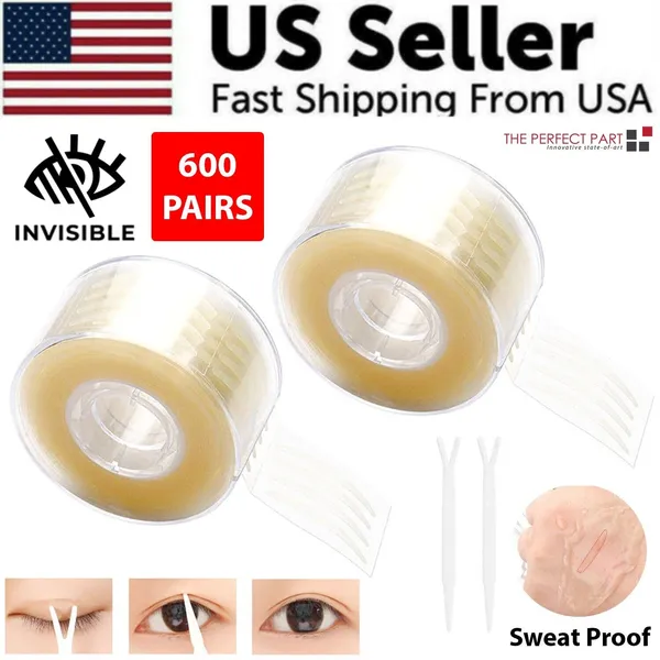 1200pcs-invisible-lace-eye-lift-strips-double-eyelid-adhesive-style-tape-sticker-6.webp 1200 Piece Invisible Double Eyelid Adhesive Tape Strips with Applicator - Image 1