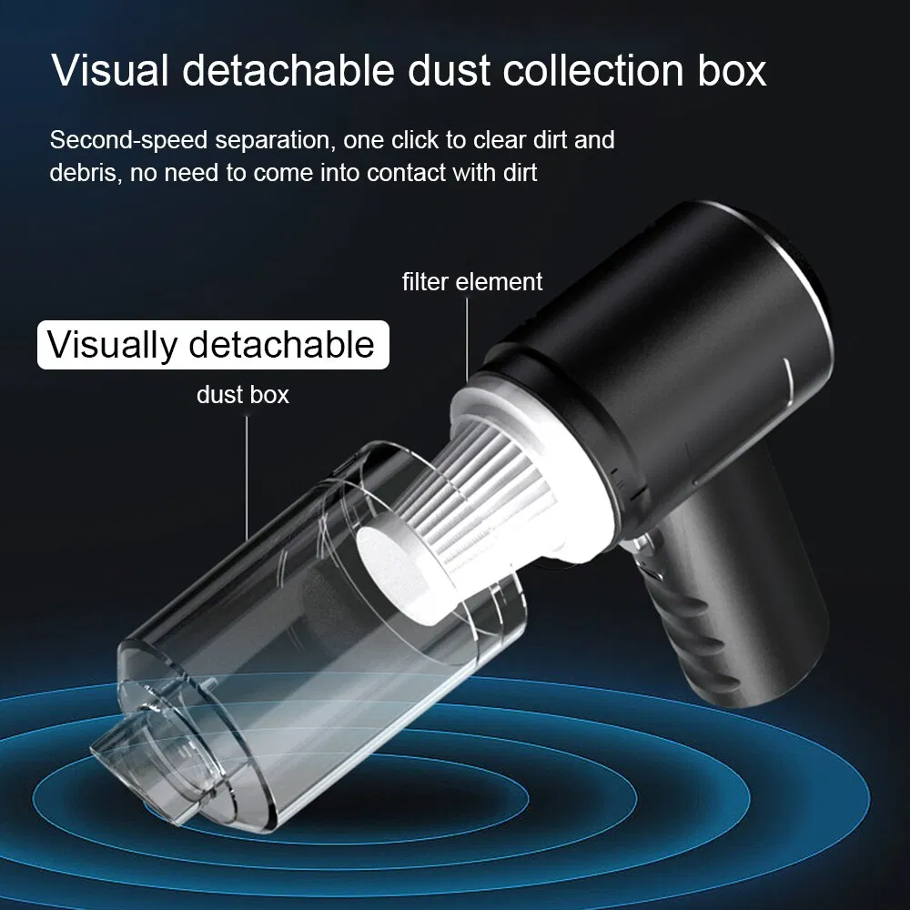 120W Mini Cordless Car Vacuum with 9000Pa Suction and Washable HEPA Filter