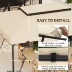12.8' x 9.5' Gazebo Replacement Canopy, Gazebo Top Cover with Double Vented Roof for Garden Patio Outdoor (TOP ONLY), White - Image 5