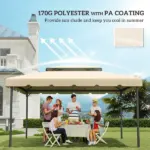 12.8' x 9.5' Gazebo Replacement Canopy, Gazebo Top Cover with Double Vented Roof for Garden Patio Outdoor (TOP ONLY), White - Image 6