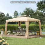 12.8' x 9.5' Gazebo Replacement Canopy, Gazebo Top Cover with Double Vented Roof for Garden Patio Outdoor (TOP ONLY), White - Image 7