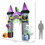 12 Ft Large Inflatable Halloween Archway with Ghost, Pumpkin, Spider and Bat - Image 3