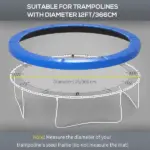 Soozier 12 Ft Trampoline Pad, Trampoline Replacement Safety Pad, Tear-Resistant, All-Weather Trampoline Accessories, No Holes for Poles, Blue - Image 4