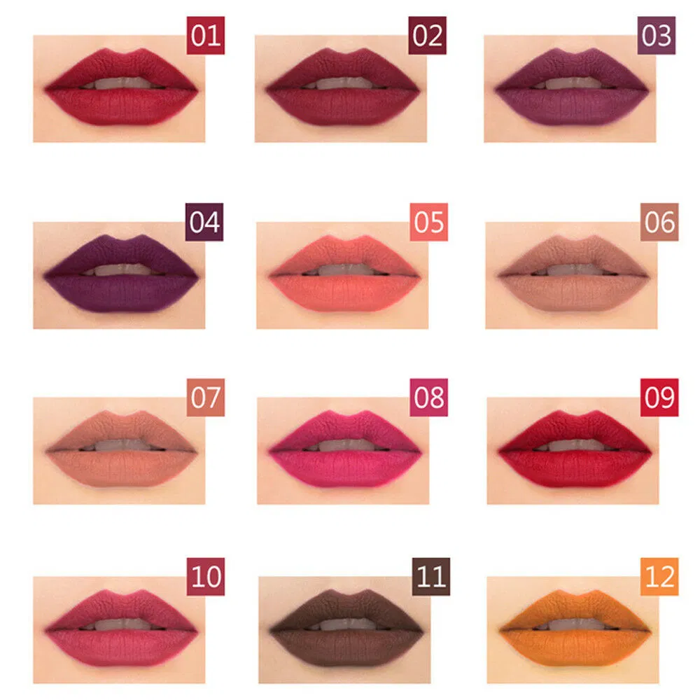 12 Color Matte Lip Liner Pencil Set