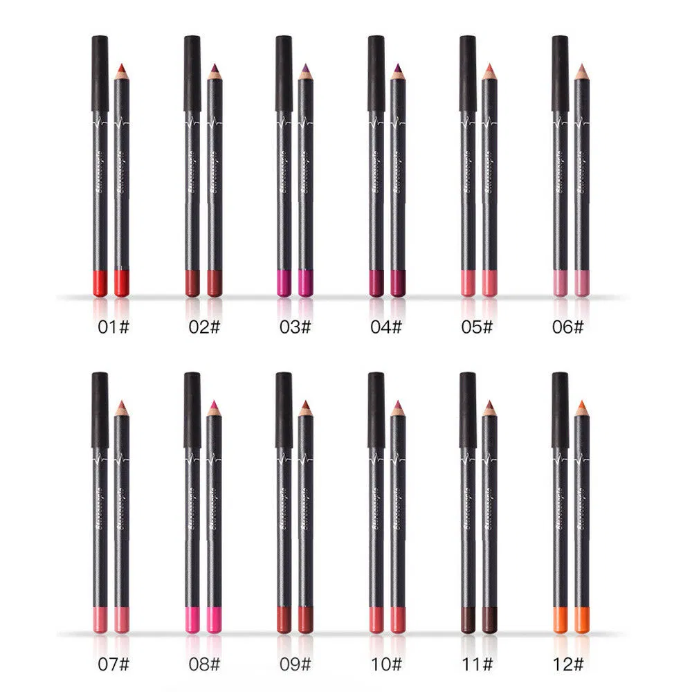 12 Color Matte Lip Liner Pencil Set