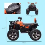 12V 4 Wheeler Kids ATV with Music, Headlights for 37-60 Months Boys and Girls, Orange - Image 3