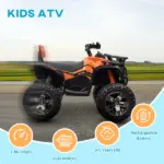 12V 4 Wheeler Kids ATV with Music, Headlights for 37-60 Months Boys and Girls, Orange - Image 4