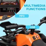 12V 4 Wheeler Kids ATV with Music, Headlights for 37-60 Months Boys and Girls, Orange - Image 5