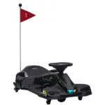12V Electric Drift Kart, Electric Go Kart with Slow Start, Music, Colorful Lights, for 8-12 Years Old, Black - Image 11