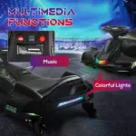 12V Electric Drift Kart, Electric Go Kart with Slow Start, Music, Colorful Lights, for 8-12 Years Old, Black - Image 5