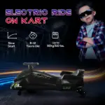 12V Electric Drift Kart, Electric Go Kart with Slow Start, Music, Colorful Lights, for 8-12 Years Old, Black - Image 7