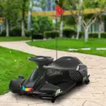12V Electric Drift Kart, Electric Go Kart with Slow Start, Music, Colorful Lights, for 8-12 Years Old, Black - Image 10