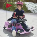 12V Electric Drifting Go Kart with Slow Start, Music, Lights, Pink - Image 2