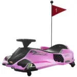 12V Electric Drifting Go Kart with Slow Start, Music, Lights, Pink