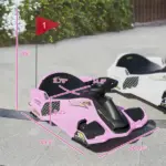 12V Electric Drifting Go Kart with Slow Start, Music, Lights, Pink - Image 3