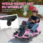 12V Electric Drifting Go Kart with Slow Start, Music, Lights, Pink - Image 6