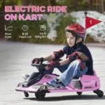 12V Electric Drifting Go Kart with Slow Start, Music, Lights, Pink - Image 7