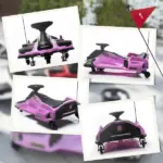 12V Electric Drifting Go Kart with Slow Start, Music, Lights, Pink - Image 8