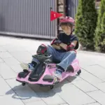 12V Electric Drifting Go Kart with Slow Start, Music, Lights, Pink - Image 10