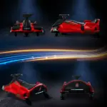 12V Electric Drifting Go Kart with Slow Start, Music, Lights, Red - Image 8