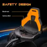 12V Electric Go Kart for Kids w/ Adjustable Speed, Orange - Image 6