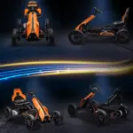 12V Electric Go Kart for Kids w/ Adjustable Speed, Orange - Image 8