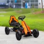 12V Electric Go Kart for Kids w/ Adjustable Speed, Orange - Image 10