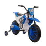Aosom 12V Electric Motorbike for Kids Battery-Powered Motorcycle Ride-On Toy with Charging Battery Training Wheels Blue
