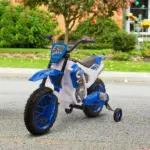 Aosom 12V Electric Motorbike for Kids Battery-Powered Motorcycle Ride-On Toy with Charging Battery Training Wheels Blue - Image 10
