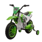 Aosom 12V Electric Motorcycle for Kids Battery-Powered Ride-On Off-road Street Bike with Charging Battery Training Wheels Green - Image 11