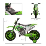 Aosom 12V Electric Motorcycle for Kids Battery-Powered Ride-On Off-road Street Bike with Charging Battery Training Wheels Green - Image 3