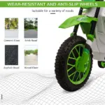 Aosom 12V Electric Motorcycle for Kids Battery-Powered Ride-On Off-road Street Bike with Charging Battery Training Wheels Green - Image 7