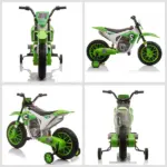Aosom 12V Electric Motorcycle for Kids Battery-Powered Ride-On Off-road Street Bike with Charging Battery Training Wheels Green - Image 8