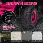 Qaba 12V Kids ATV, 4 Wheeler Quad with 4 Spring Suspension Wheels, LED Lights, Music USB, Pink - Image 4