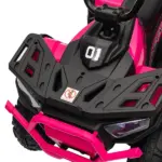 Qaba 12V Kids ATV, 4 Wheeler Quad with 4 Spring Suspension Wheels, LED Lights, Music USB, Pink - Image 9