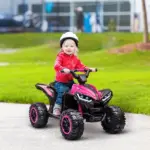 12V Kids ATV Quad Car with Forward and Backward Function, Wear-Resistant Wheels, Music, for Toddlers 3-5 Years Old, Pink - Image 2