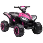 12V Kids ATV Quad Car with Forward and Backward Function, Wear-Resistant Wheels, Music, for Toddlers 3-5 Years Old, Pink - Image 11