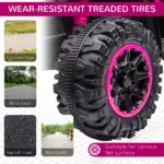 12V Kids ATV Quad Car with Forward and Backward Function, Wear-Resistant Wheels, Music, for Toddlers 3-5 Years Old, Pink - Image 5