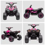 12V Kids ATV Quad Car with Forward and Backward Function, Wear-Resistant Wheels, Music, for Toddlers 3-5 Years Old, Pink - Image 8